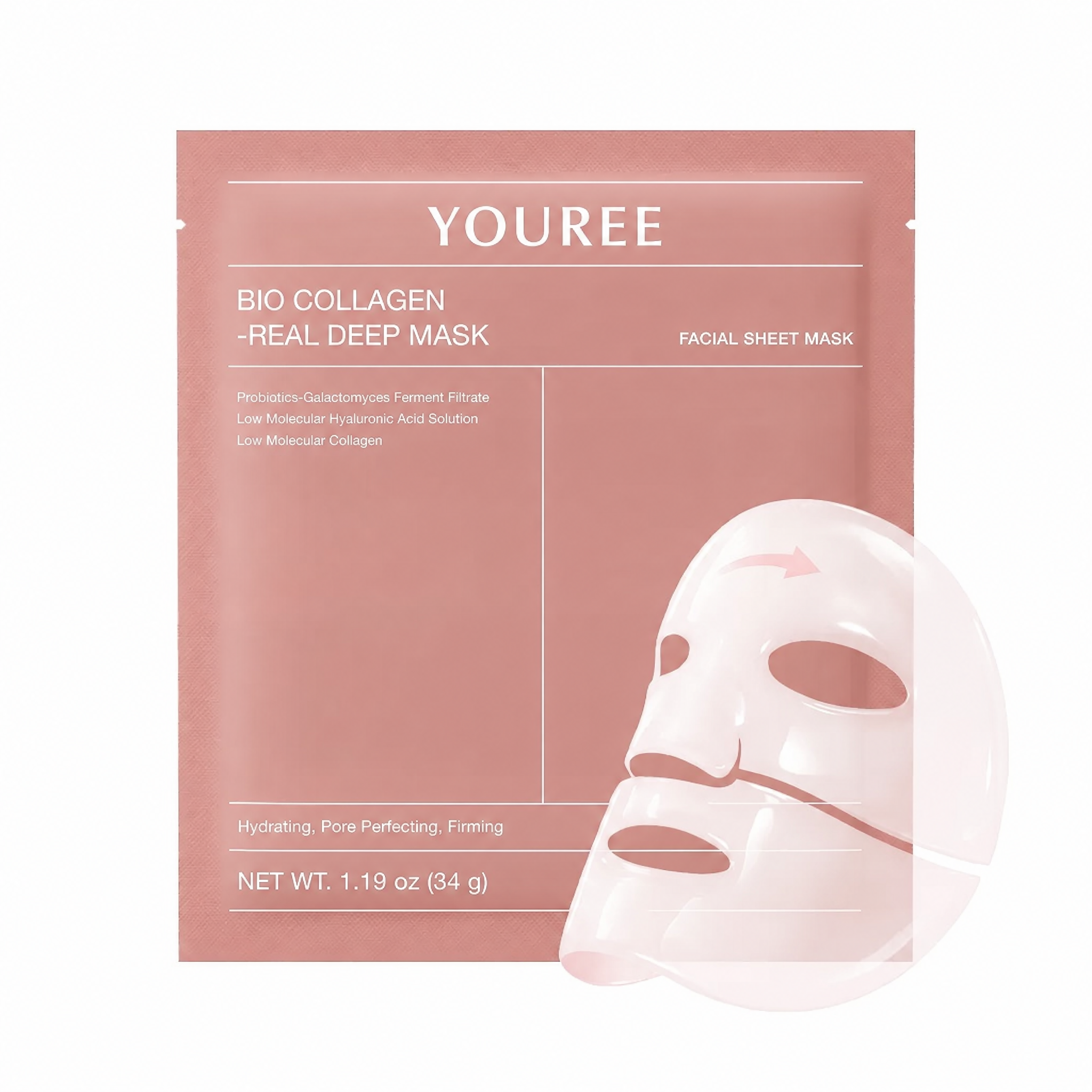 Deep Hydration Collagen Mask: Universal Application for Dry, Tired Skin Do you suffer from dry, dull, or dehydrated skin, loss of firmness, or everyday environmental stress that limits your skin's comfort and radiance? If so, you are not alone. Fortunately, Collagen Deep Hydration Mask offers the versatile solution you need. This deep hydration mask is designed to address a wide range of skin concerns, including dryness, loss of elasticity, fine lines, dullness, and tired-looking skin. Moreover, it effectively replenishes moisture, firms the skin, and boosts elasticity—making it an all-in-one solution for everyday hydration and anti-aging care. Key Benefits of This Collagen Deep Hydration Mask 1. Deep Hydration for Lasting Moisture with This Mask First and foremost, this collagen mask features an ultra-low molecular weight collagen formula that penetrates deeply into the skin. Specifically, the mask holds 1.19 oz of highly concentrated ampoule, which sinks into the skin as the mask turns translucent. Consequently, you will experience intensely hydrated, plump, and radiant skin after each use. 2. Powerful Natural Ingredients in Collagen Mask Not only does this collagen mask provide effective hydration, but it also harnesses the power of advanced skincare ingredients. Specifically, it is enriched with ultra-low molecular weight collagen and hyaluronic acid. Additionally, ultra-low molecular weight collagen helps firm the skin and boost elasticity, while hyaluronic acid delivers deep, long-lasting moisture. As a result, this hydrating mask delivers both immediate and lasting results. 3. Versatile Care for Multiple Skin Concerns Another key advantage is that this collagen mask works effectively on a wide range of skin conditions. Specifically, whether you're dealing with dry, dehydrated skin, loss of firmness, fine lines, or simply in need of a daily hydration boost, this collagen mask suits all your needs. Furthermore, it works effectively to replenish moisture, firm the skin, and boost elasticity—restoring comfort, radiance, and youthful-looking skin.